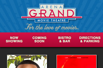 Arena Grand website header detail